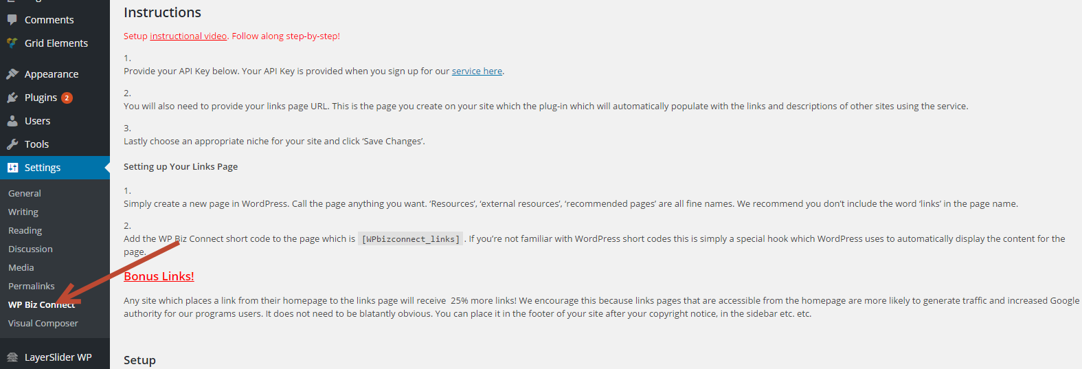 Wordpress Admin Settings Location